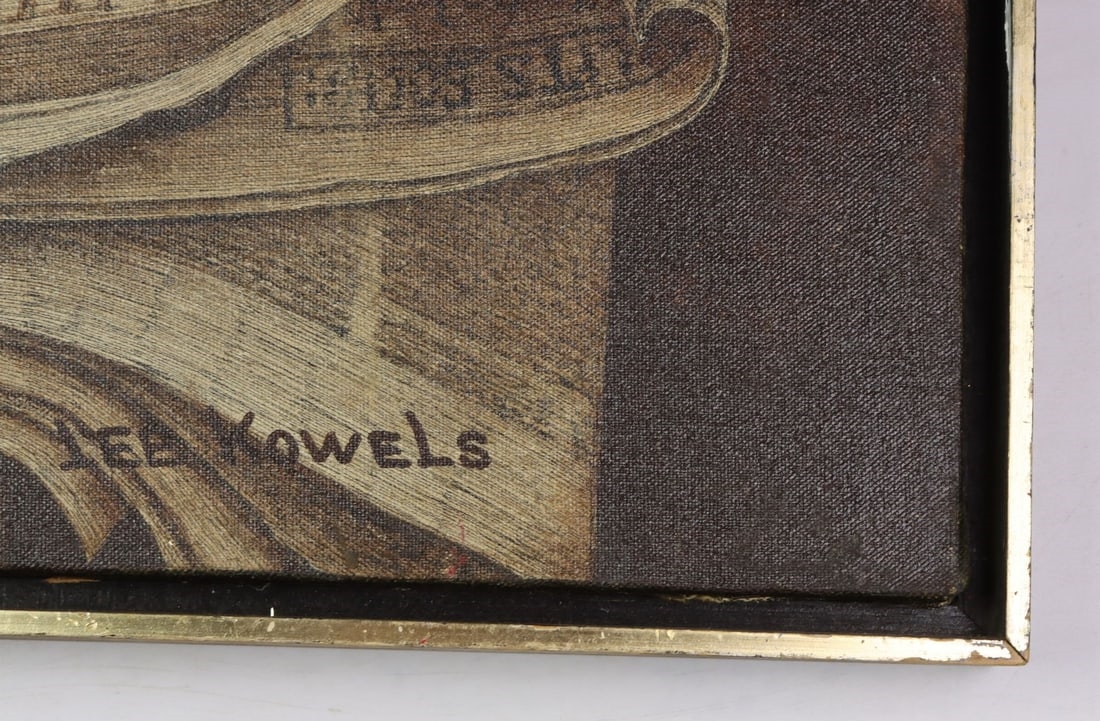 Artwork by Lee Kowels, A Day Spent (titled on verso, Made of oil on canvas