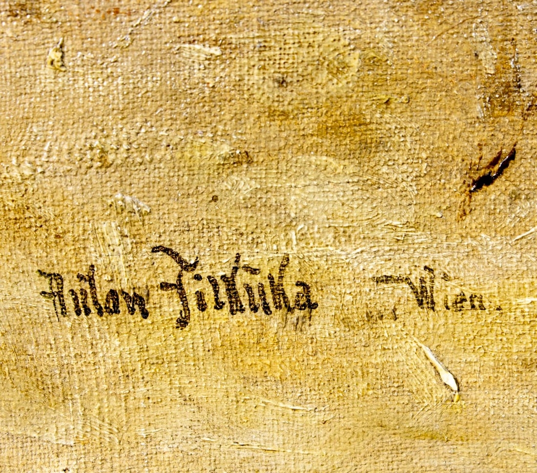 Artwork by Anton Filkuka, Winter Hilly Landscape, Made of oil on canvas