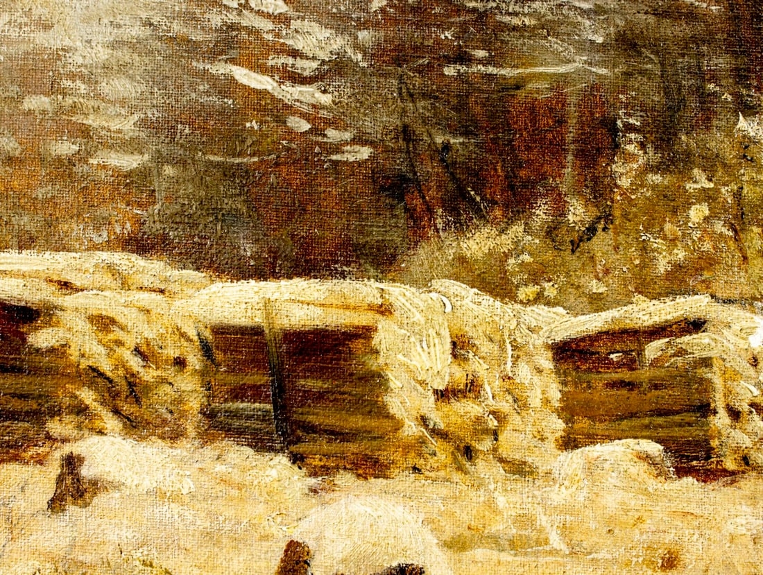 Artwork by Anton Filkuka, Winter Hilly Landscape, Made of oil on canvas