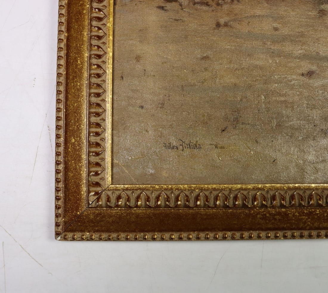 Artwork by Anton Filkuka, Winter Hilly Landscape, Made of oil on canvas