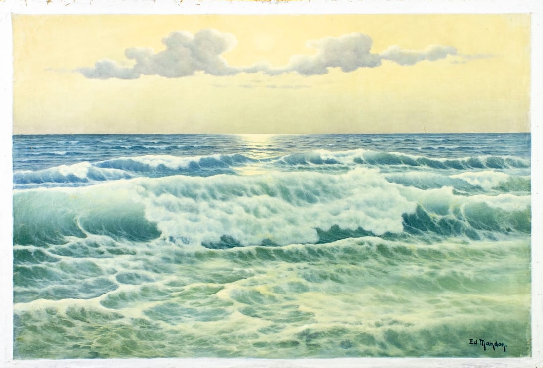 Artwork by Edouard Mandon, Seascape, Made of oil on canvas