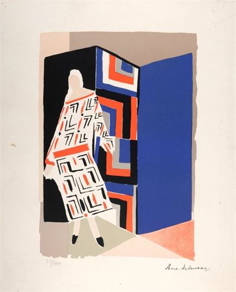 Woman with screen by Sonia Delaunay, circa 1970