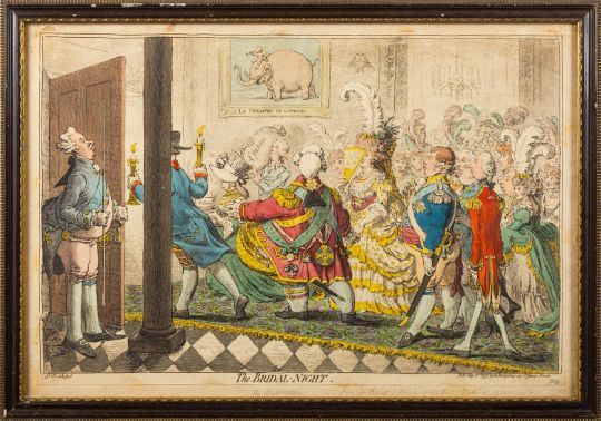 The Bridal-Night -
Etching with aquatint, original hand colouring by James Gillray, May 1797