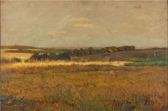 Fields in Brittany -
Pair of oils on canvas - Claude Calthrop