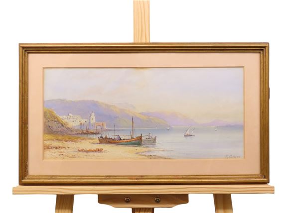 : Boats on Italian lake by Edwin St. John