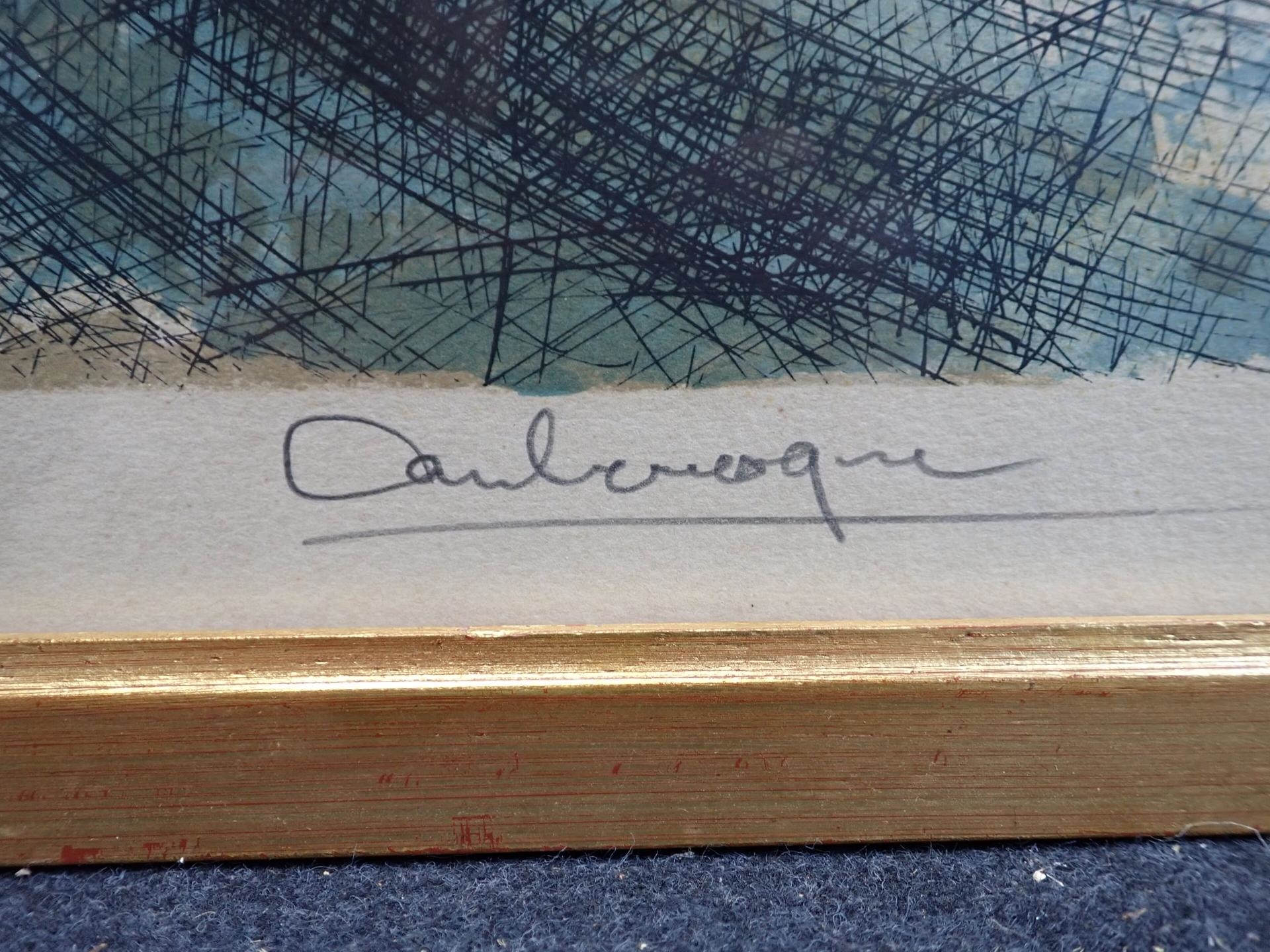 Artwork by Jean Camberoque, Les deux amies aux filets de pêche Lithographie, Made of lithograph