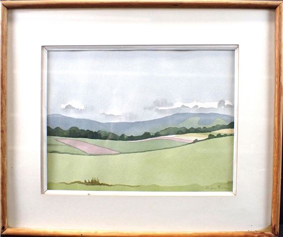 DOAN Inger (XXème siècle) : Paysage les champs à Moussey  Dimensions :  - (RK4 by Doan Inger