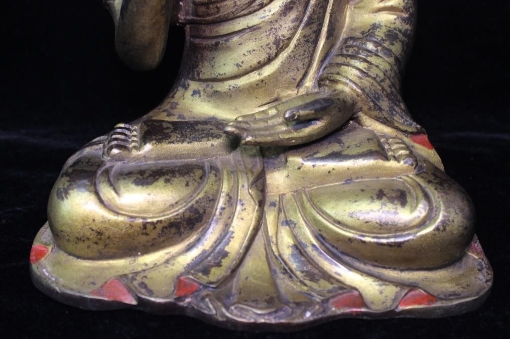 Chinese School | Chinese Gilt Bronze Seat Buddha | MutualArt