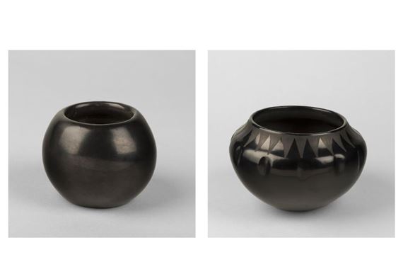 Lot of Two Blackware Pottery Jars