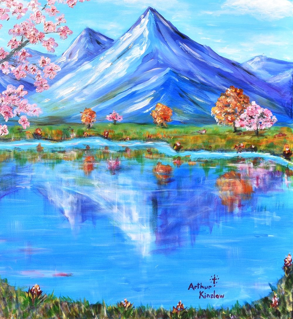 Arthur Kinslow | Arthur Kinslow Orginal Painting Cherry Blossoms 36 x ...