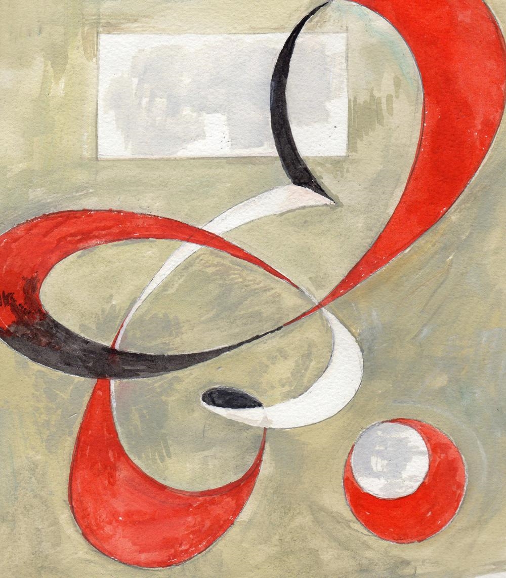 Josef Johann Mathis | Mathis Original Gouache Curves Framed Swiss (1950 ...