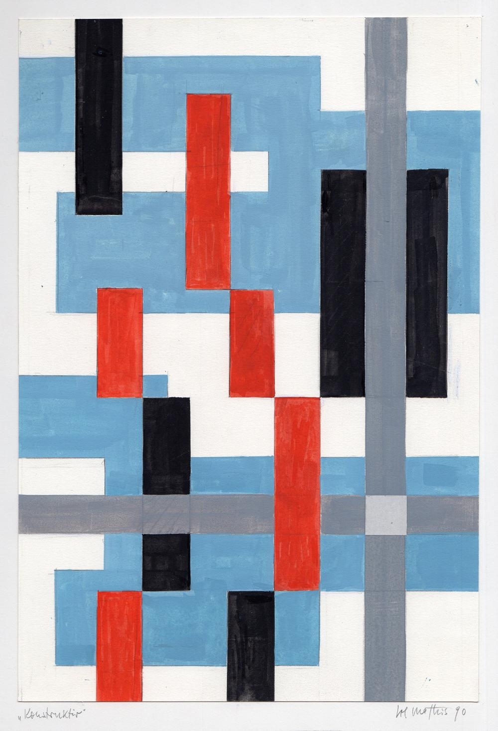 Josef Johann Mathis | Mathis Original Gouache Construction Framed Swiss ...