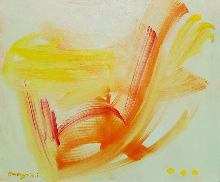 Artwork by Patrick Agostini, "Compositions Two acrylic paintings on canvas Signed lower left and on back on canvas Dimensions of one: H 54 x W 65, Made of acrylic paintings on canvas