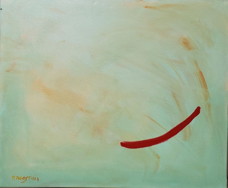 Artwork by Patrick Agostini, "Compositions Two acrylic paintings on canvas Signed lower left and on back on canvas Dimensions of one: H 54 x W 65, Made of acrylic paintings on canvas