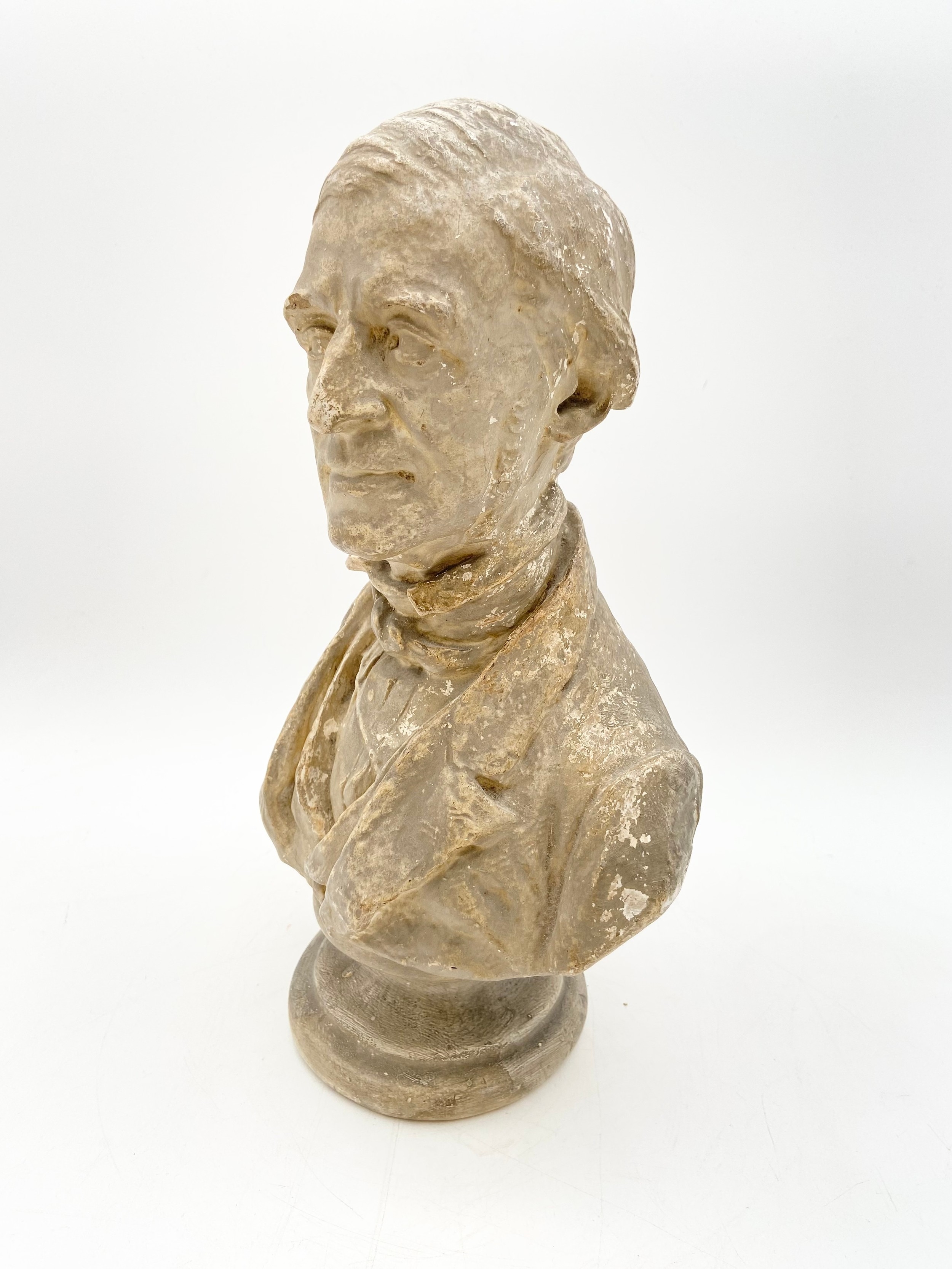Artwork by Pietro Paulo Caproni, plaster bust of Ralph W. Emerson, Made of plaster bust