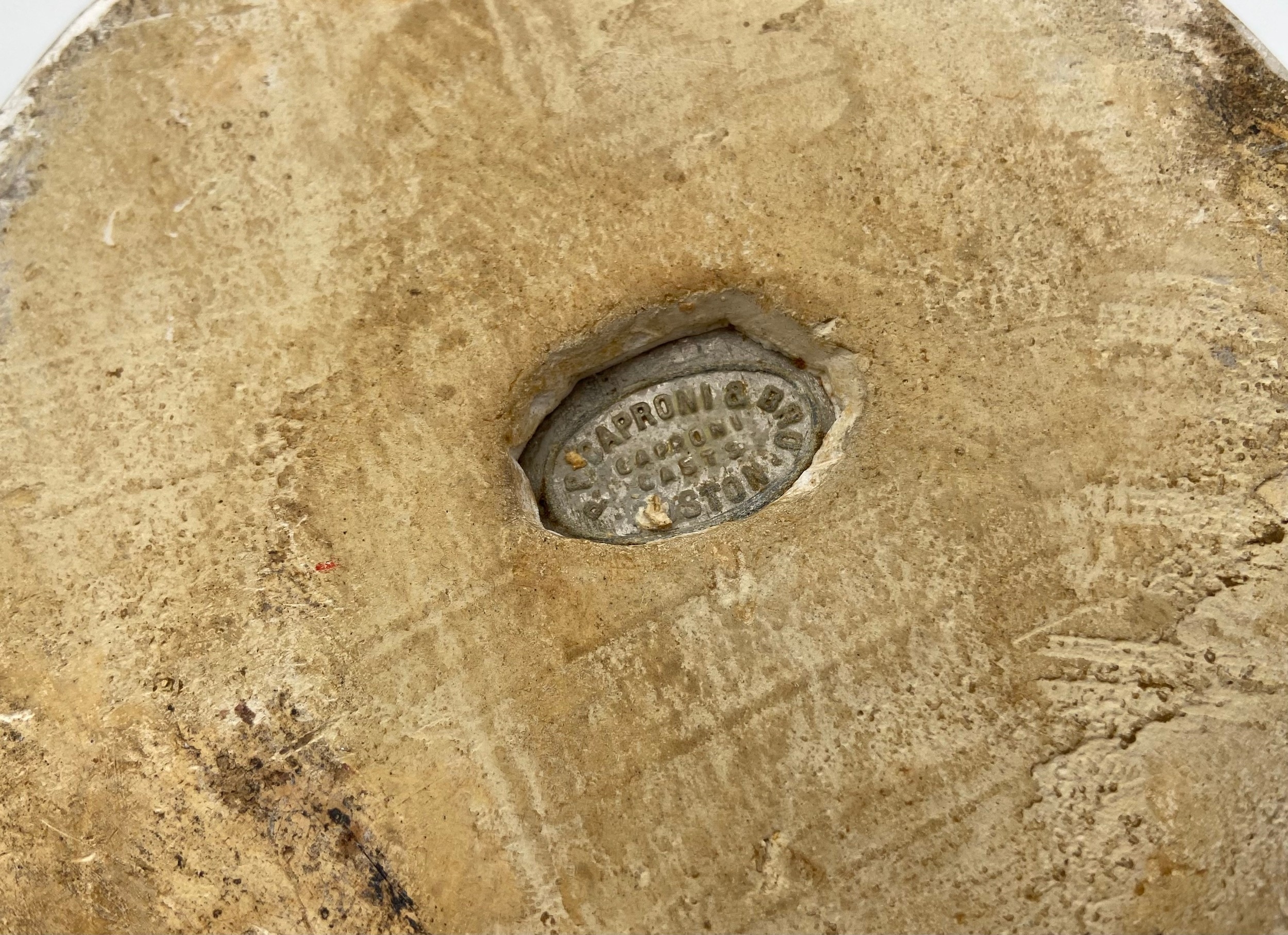 Artwork by Pietro Paulo Caproni, plaster bust of Ralph W. Emerson, Made of plaster bust