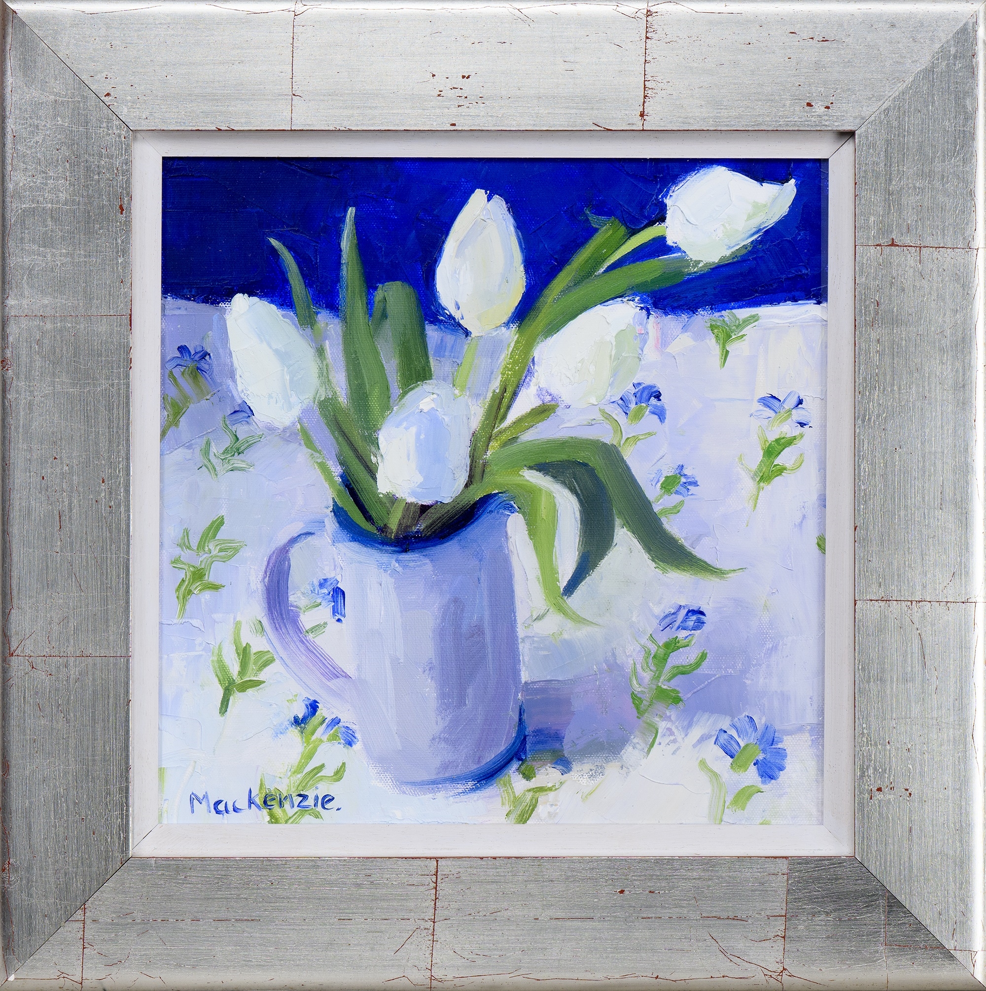 Artwork by Jennifer Mackenzie, WHITE TULIPS, Made of oil on canvas