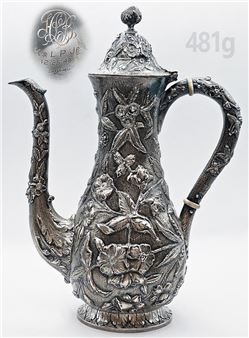 19th C. 82 Silver (481g) Samuel Kirk & Son Coffee Pot - Samuel Kirk