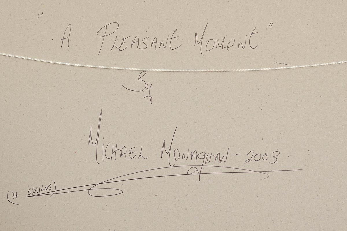 Artwork by Michael Monaghan, A Pleasant Moment, Made of oil on canvas board