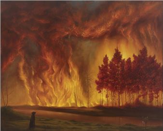 Surreal Oil Paintings Depict a World Consumed by Catastrophic Forest Fires