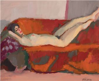 reclining female nude - Heinz Friedrich