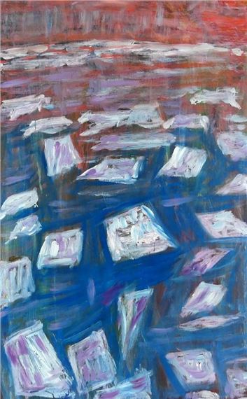 Mixed media abstract studies on masonite by Clara Samuels