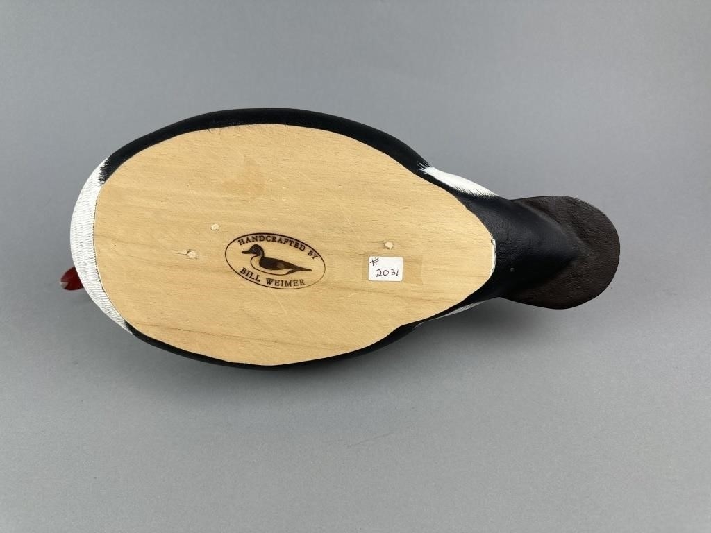 Artwork by Bill Weimer, Bill Weimer Pr of Eider Duck Decoys, Made of glass