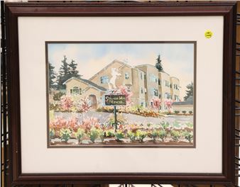 Joann Pinney ''Stallion Hill Center'' Watercolor Framed 18''x22'' (JD - Joann Pinney