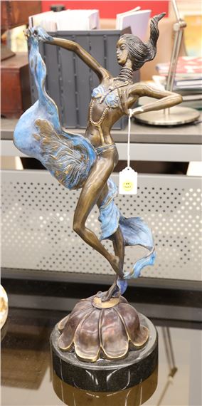 ''Exotic Dancer'' Patinated Bronze Sculpture - Sergey Kazaryan