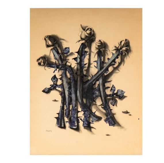 Untitled Dead Roses by Morris Broderson, 1961