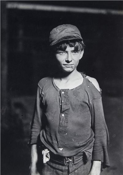 Glass Works Boy by Lewis Hine, 1908