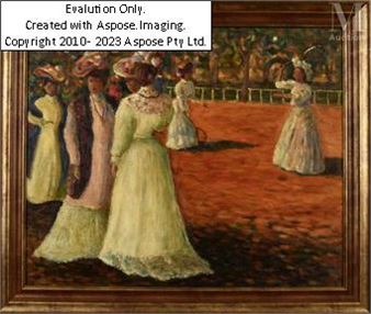 &quot;La partie de tennis des élégantes&quot;. - Anne de Jaeger