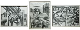 Big Dig Construction Site Triptych - Maria Razika