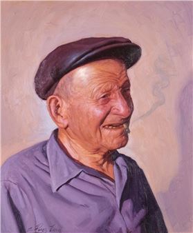 Retrato de anciano con boina - Cesar Pérez Soler