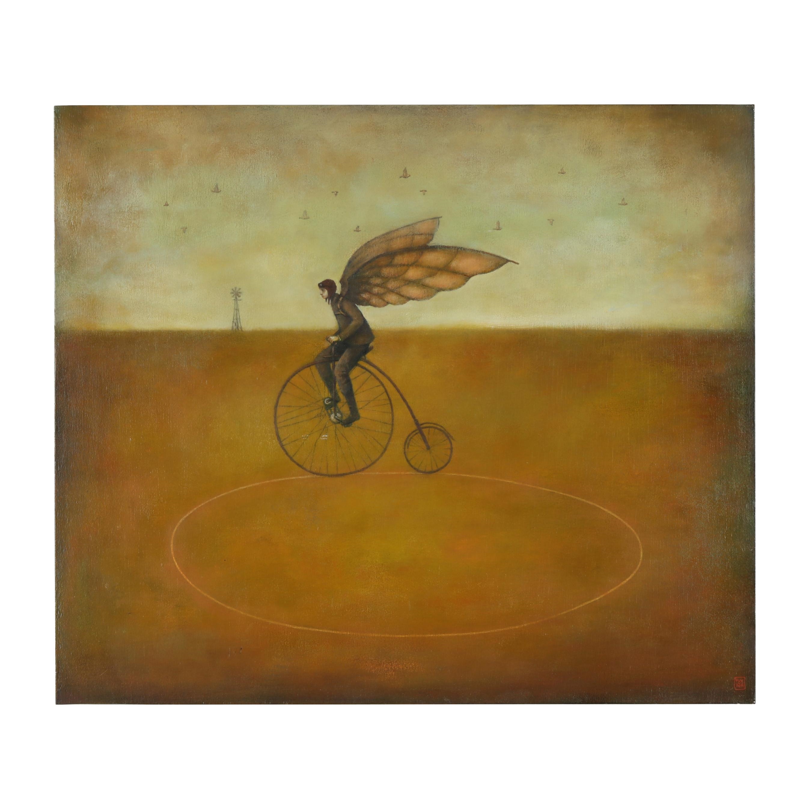 Artwork by Duy Huynh, The Recyclist, Made of Acrylic on wood panel