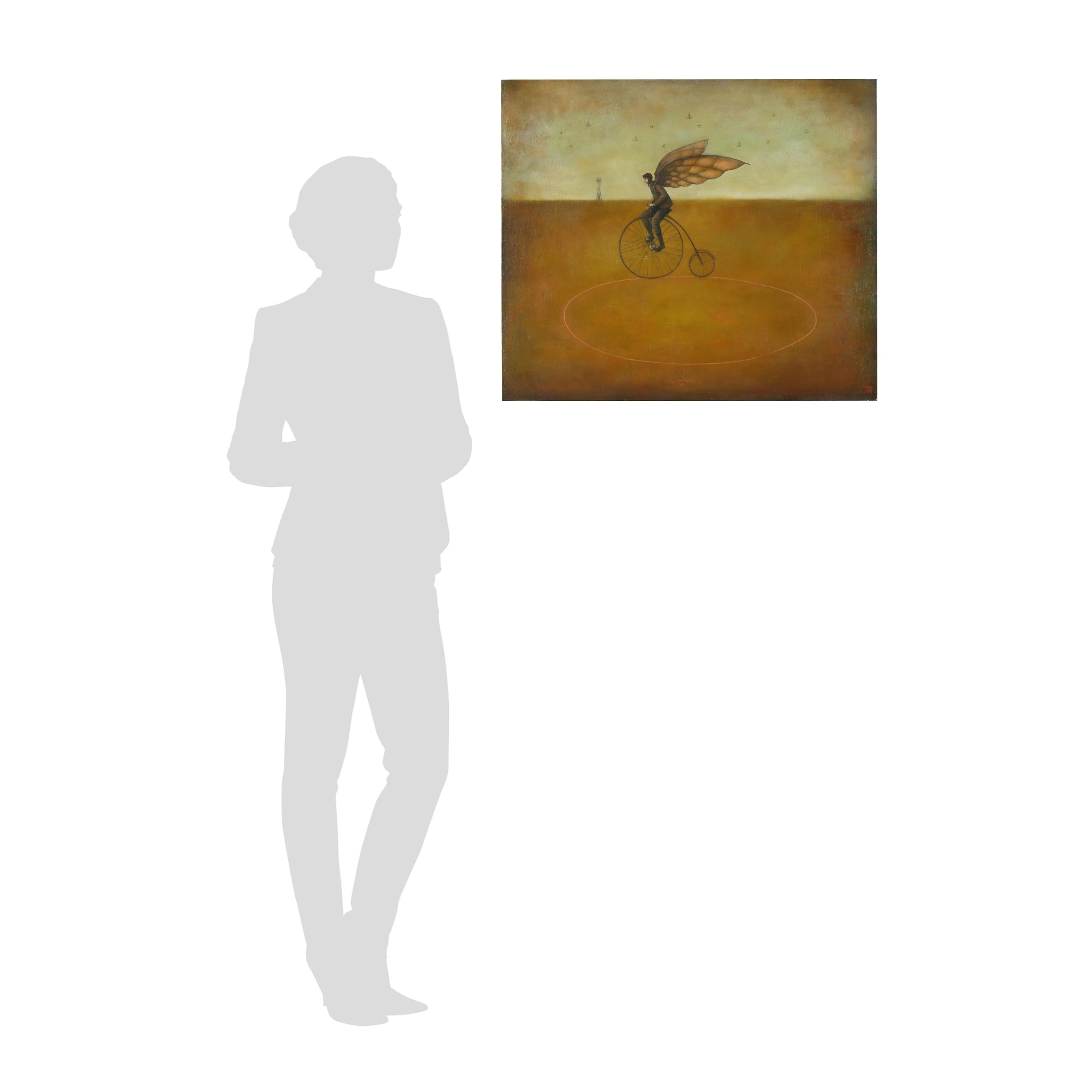 Artwork by Duy Huynh, The Recyclist, Made of Acrylic on wood panel