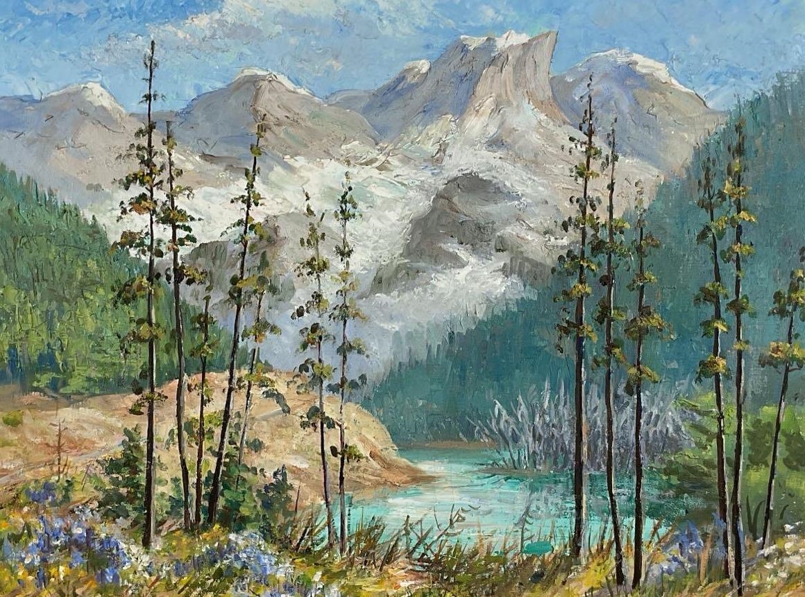 Artwork by Florence Prince Ewing, Mountain landscape, Made of Oil on canvas