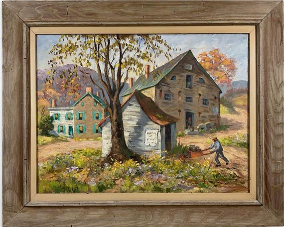 Rural landscape with grist mill by Florence Prince Ewing