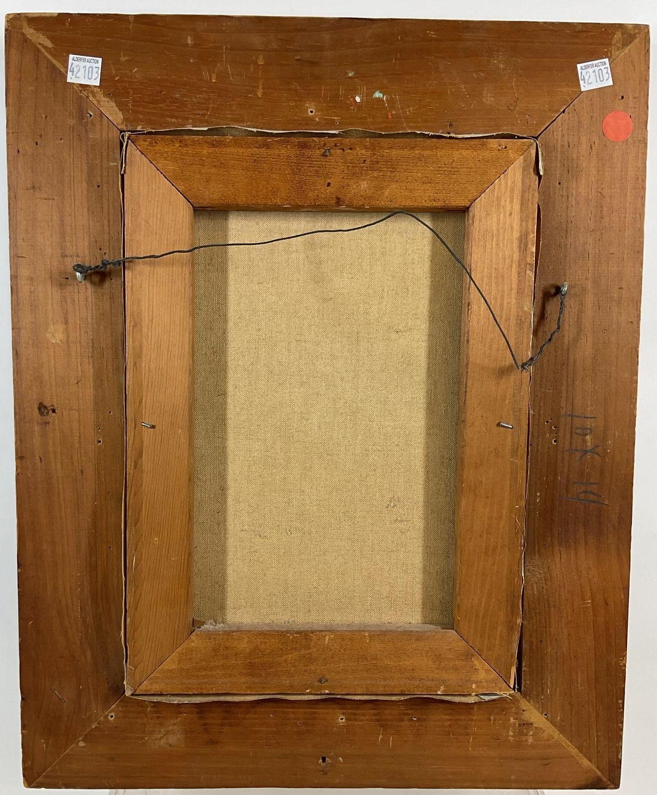 Artwork by Florence Prince Ewing, Meadow landscape with mountain in background, Made of Oil on canvas