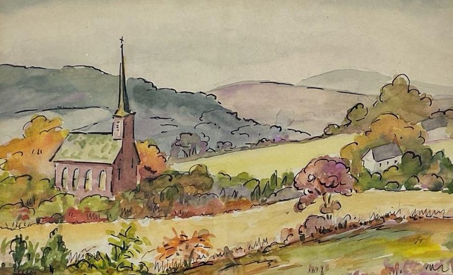 Artwork by Florence Prince Ewing, Rural landscapes, Made of Watercolors