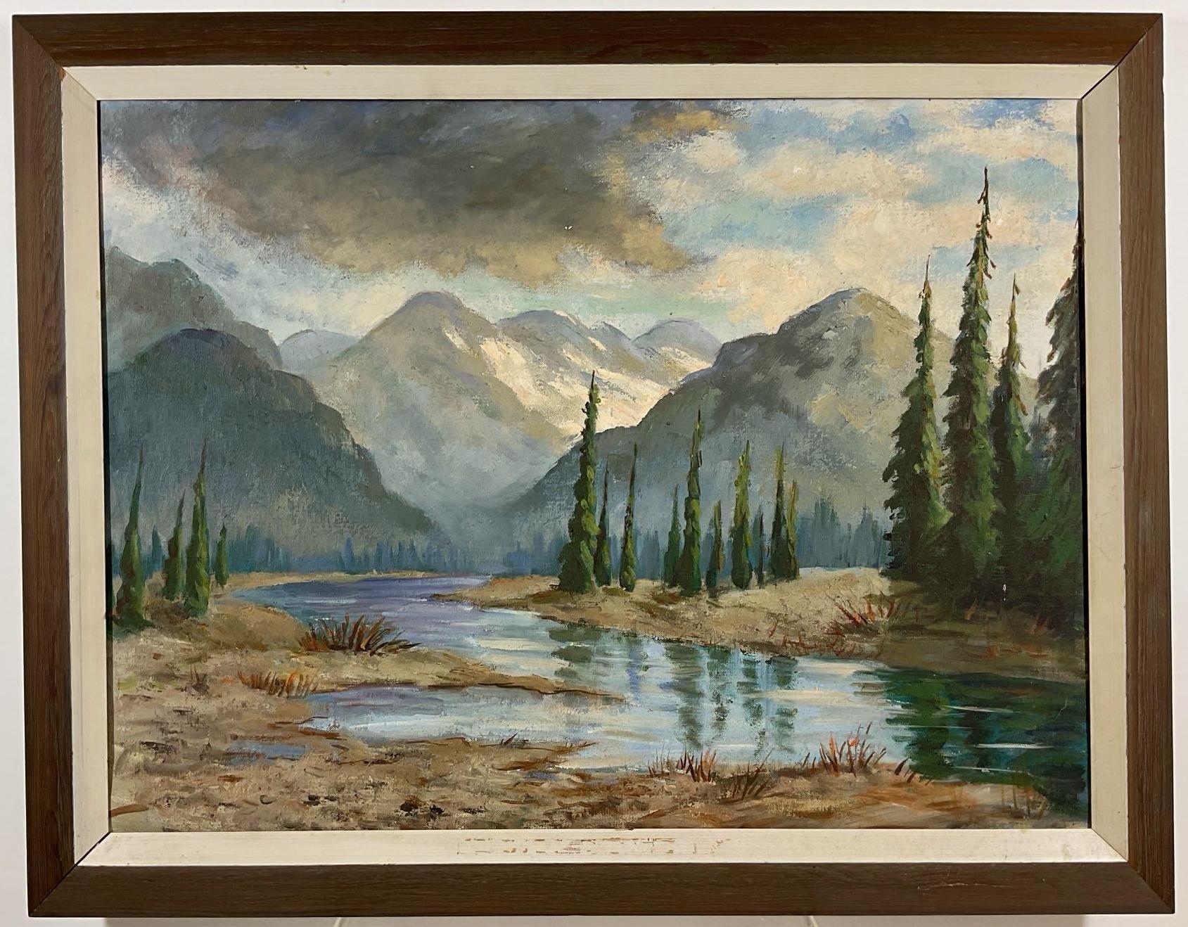 Artwork by Florence Prince Ewing, Mountain landscape, Made of Oil on canvas