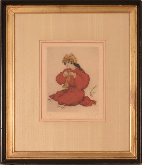 Elyse Ashe Lord Hand Colored Drypoint Etching by Elise Ashe Lord