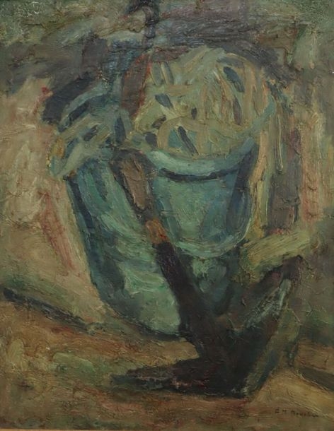 Artwork by Alain Michel Boucher, The bucket of tools, Made of Oil on canvas