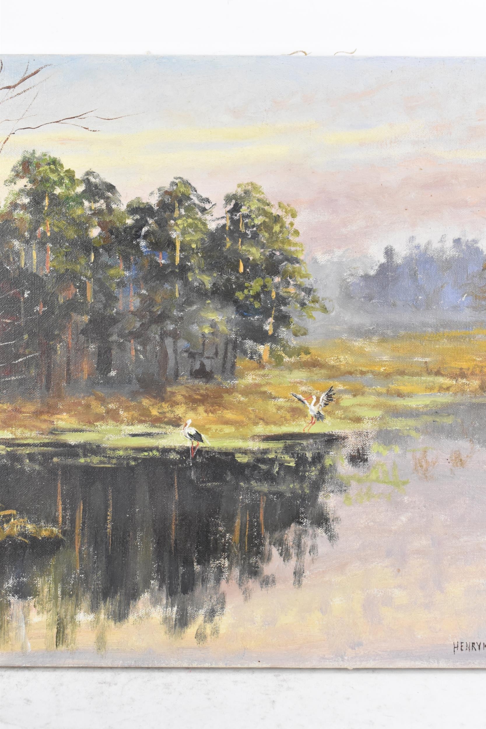 Artwork by Henryk Gasek, Henryk Gasek (1924-1983) An oil on canvas depicting a river landscape scene, Made of oil on canvas