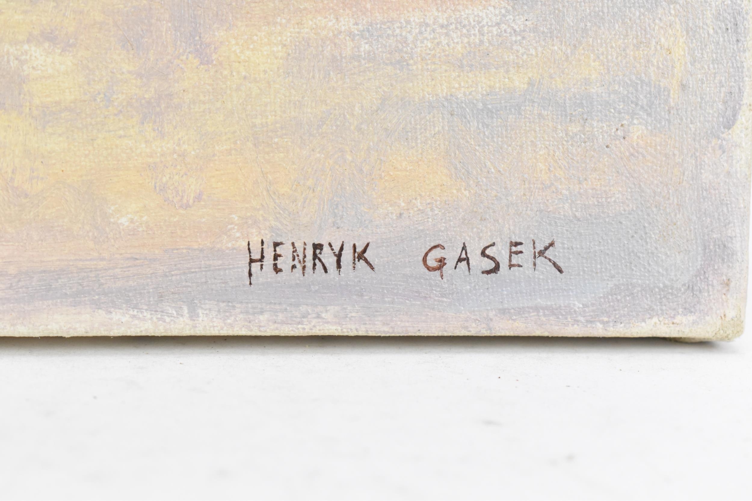 Artwork by Henryk Gasek, Henryk Gasek (1924-1983) An oil on canvas depicting a river landscape scene, Made of oil on canvas