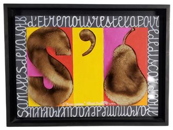 Albert Dupont (French/Vietnamese, b. 1951) S’Poire Caresse (The Hope of a Caress), Signed, titled, and dated 2001, Acrylic with Mixed Media, 10 1/2" x 14 3/4", Overall-12 1/2" x 17", Note: Dupont joined the Lettrism m... - Albert Dupont