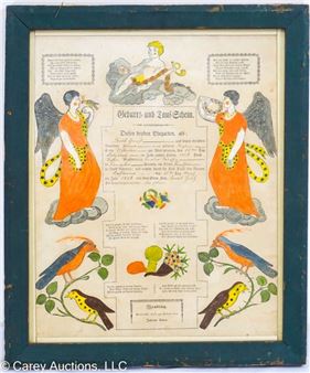 1826 JOHNANN RITTER FRAKTUR TAUF SCHEIN - Johann Ritter