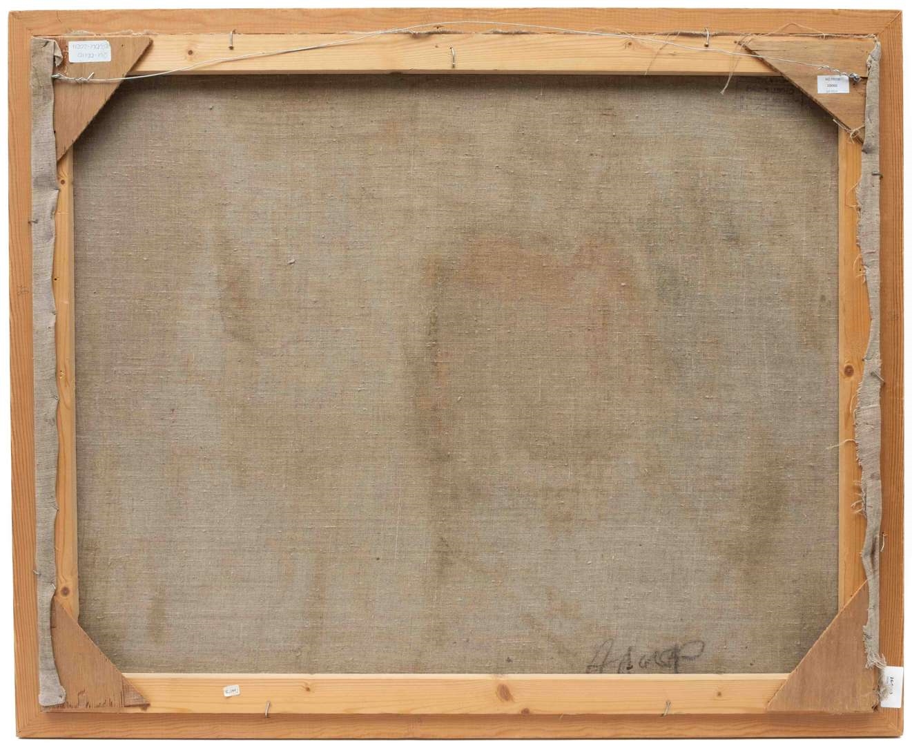 Artwork by Aref Damee, Een poserende vrouw in het rood, Made of oil on canvas