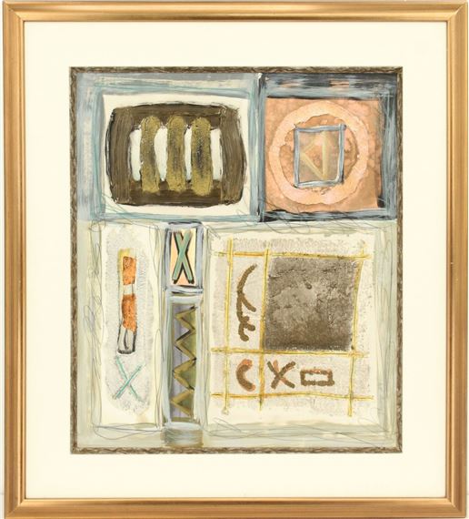 Anton Fortescu Smyth (Born 1936) American, Abstract Mixed Media Painting Titled "Thrump - Anton Fortescu-smyth