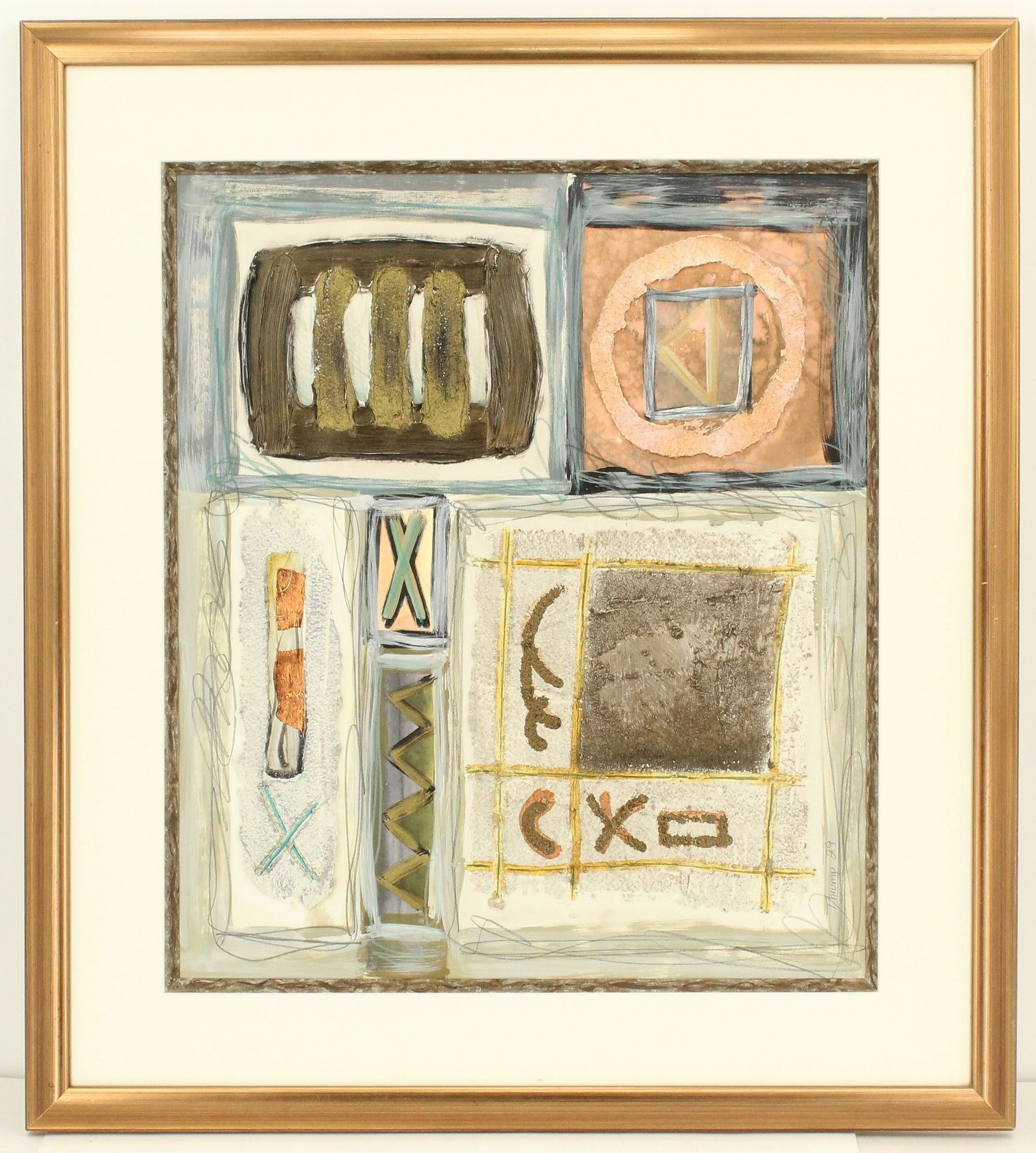 Artwork by Anton Fortescu-smyth, Anton Fortescu Smyth (Born 1936) American, Abstract Mixed Media Painting Titled "Thrump, Made of Mixed Media Painting